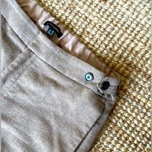 Banana Republic lined wool dress pant with button detail